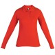 červené dámské tričko s límečkem, dlouhý rukáv