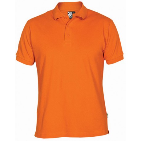 oranžové pánské tričko s límečkem, krátký rukáv